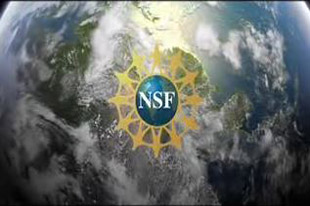 National Science Foundation Logo on world image